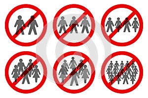 Ban On Gathering Social Distancing Symbol