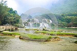 Ban Gioc Waterfall or Detian Falls, Vietnam`s best-known waterfall