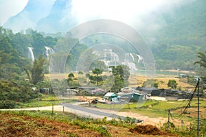 Ban Gioc Waterfall or Detian Falls, Vietnam`s best-known waterfall