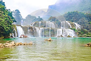 Ban Gioc Waterfall or Detian Falls, Vietnam`s best-known waterfall