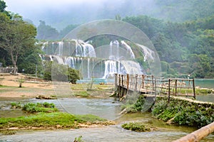 Ban Gioc Waterfall or Detian Falls, Vietnam`s best-known waterfall