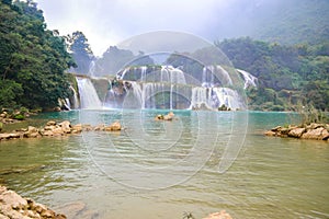 Ban Gioc Waterfall or Detian Falls, Vietnam`s best-known waterfall