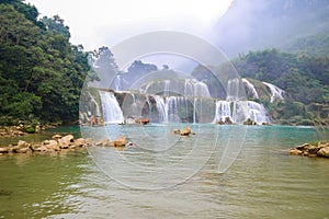 Ban Gioc Waterfall or Detian Falls, Vietnam`s best-known waterfall