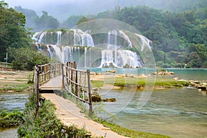 Ban Gioc Waterfall or Detian Falls, Vietnam`s best-known waterfall