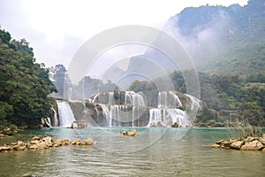 Ban Gioc Waterfall or Detian Falls, Vietnam`s best-known waterfall