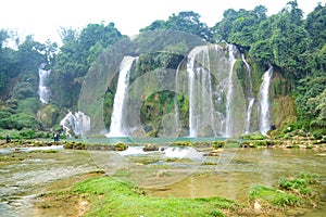 Ban Gioc Waterfall or Detian Falls, Vietnam& x27;s best-known waterfall located in Cao bang