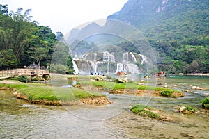 Ban Gioc Waterfall or Detian Falls, Vietnam& x27;s best-known waterfall located in Cao bang