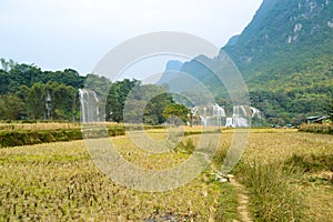 Ban Gioc Waterfall or Detian Falls, Vietnam's best-known waterfall located in Cao bang