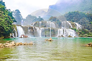 Ban Gioc Waterfall or Detian Falls, Vietnam's best-known waterfall located in Cao bang Border near China