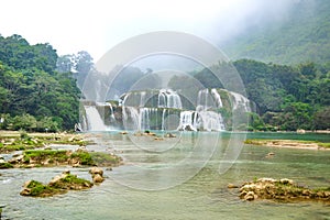 Ban Gioc Waterfall or Detian Falls, Vietnam's best-known waterfall located in Cao bang Border near China