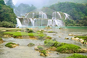 Ban Gioc Waterfall or Detian Falls, Vietnam's best-known waterfall located in Cao bang Border near China