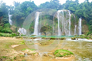 Ban Gioc Waterfall or Detian Falls, Vietnam's best-known waterfall located in Cao bang Border near China