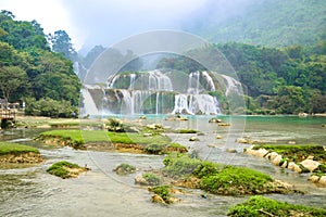 Ban Gioc Waterfall or Detian Falls, Vietnam's best-known waterfall located in Cao bang Border near China