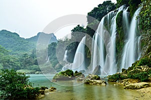 Ban Gioc waterfall in Trung Khanh, Cao Bang, Viet Nam