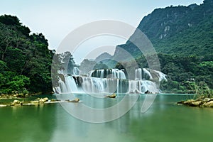 Ban Gioc waterfall in Trung Khanh, Cao Bang, Viet Nam
