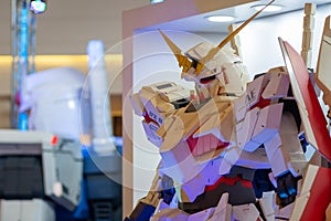 Rx-0 Unicorn Gundam figure 40th anniversary of Gunpla multiverse event Bandai spirit hobby exhibition 2020 at Siam Paragon