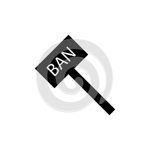 Ban hammer banhammer block users icon. Vector illustration eps 10