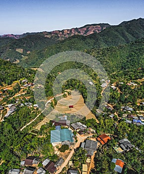 Ban Huai Hom Christendom, village in the jungle and valley in Mae Hong Son, Thailand