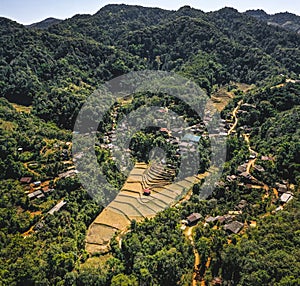 Ban Huai Hom Christendom, village in the jungle and valley in Mae Hong Son, Thailand