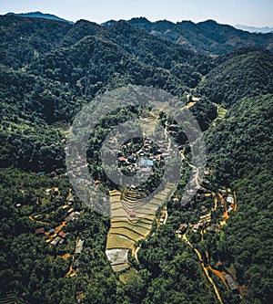 Ban Huai Hom Christendom, village in the jungle and valley in Mae Hong Son, Thailand