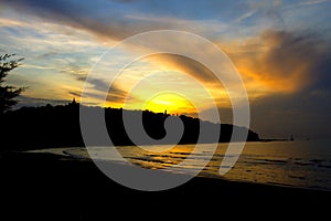 Ban Krut Beach silhouette sunrise morning