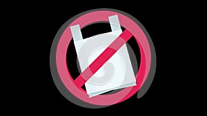 Ban on plastic bags (flat design)