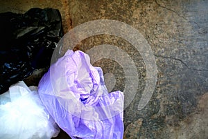 ban plastic. plastic bag with eco natural reusable tote bag for shopping.