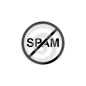 ban on spam icon. Element of web icon for mobile concept and web apps. Glyph ban on spam icon can be used for web and mobile
