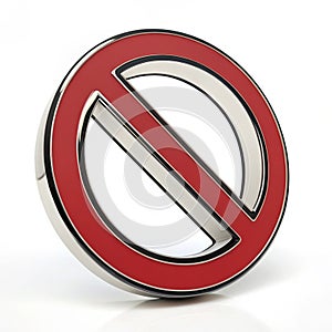 Ban symbol 3D isolated on white