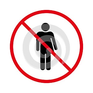 Ban Transgender WC Black Silhouette Icon. Forbid All Gender Restroom Pictogram. Transsexual Zone Red Stop Symbol. No