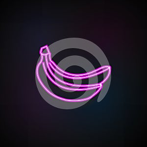 Banan icon. Element of Fruit icons for mobile concept and web apps. Neon Banan icon can be used for web and mobile photo