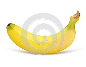 Banana over a white background