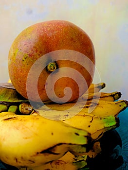 Banana apples mango fruits jus healthy