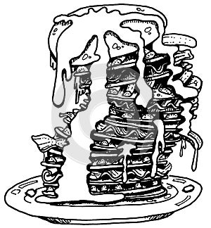 Banana Bacon Pancake Stack