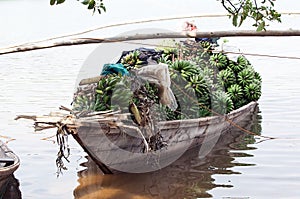 Banana boat in the lake Kivu