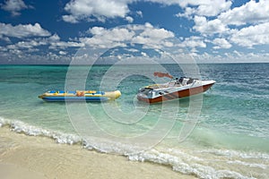 Banana boat ride on a Freeport beach, Grand Bahama Island
