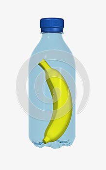 Banana in bottle