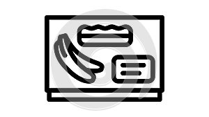 banana box packing line icon animation