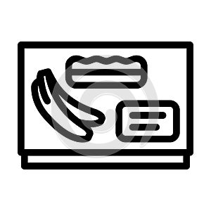 banana box packing line icon vector illustration