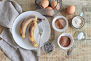 Banana bread ready for cooking