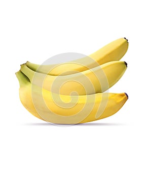 Banana bunch isolated on white background, clipping path included.