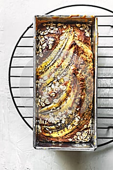 Banana Cake with Oat and Chia topping