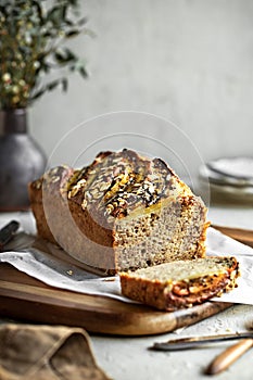 Banana Cake with Oat and Chia topping