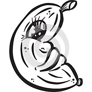 Banana Cartoon Character Icon Loco Design