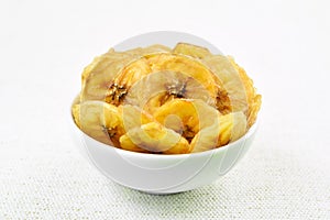 Banana chips in bowl