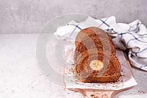 Banana Chocolate Swiss Roll Cake, Sponge Roll with Chocolate Filling