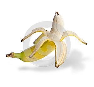 The banana cleared of a peel