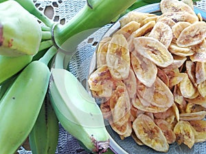 banana crackers keripik pisang musa paradisiaca photo