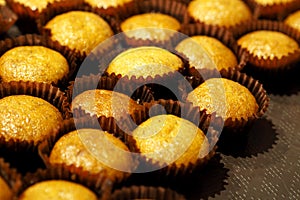 Banana cup cake muffin closeup