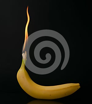 Banana with fire